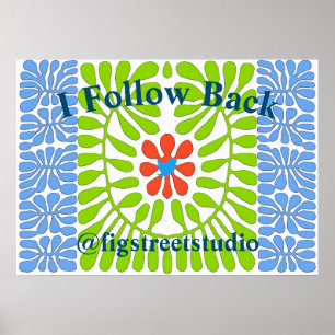 Achterste blauwe vogel, poster