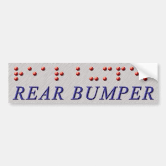 Achterste braille bumpersticker (Voorkant)
