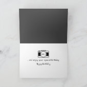 Achterste camera met filmverjaardag kaart (Binnen)