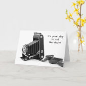 Achterste camera met filmverjaardag kaart (Gele Bloem)