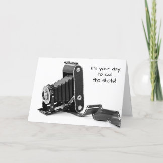 Achterste camera met filmverjaardag kaart