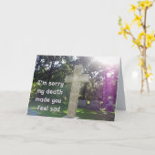 Achterste condoletiekaart 1 kaart (Gele Bloem)