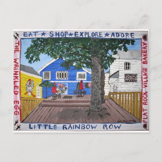 Achterste deck van Little Rainbow Row in Flat Rock Briefkaart (Voorkant)