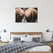 Achterste uitzicht van Aziatische olifanten Canvas Afdruk (Insitu (Slaapkamer))