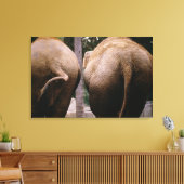 Achterste uitzicht van Aziatische olifanten Canvas Afdruk (Insitu (Woonkamer))