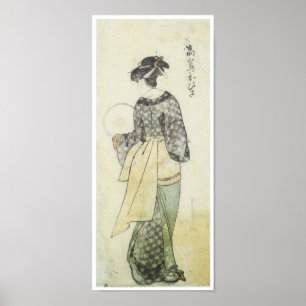 Achterste Uitzicht van Beauty Ohisa, Utamaro, 1792 Poster