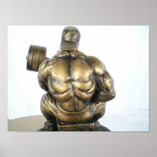 Achterste Uitzicht van Bodybuilder Poster