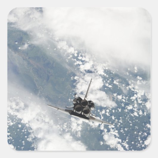 Achterste uitzicht van de drie hoofdmotoren vierkante sticker (Voorkant)