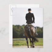 achterste uitzicht van de vrouw-dresserijmachine briefkaart (Voorkant / Achterkant)