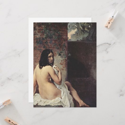 Achterste Uitzicht van een Bather (Francesco Hayez Kaart (Voorkant / Achterkant in situ)