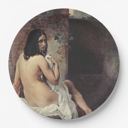 Achterste Uitzicht van een Bather (Francesco Hayez Papieren Bordje (Voorkant)