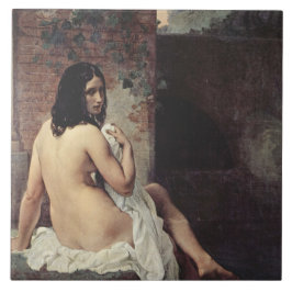 Achterste Uitzicht van een Bather (Francesco Hayez Tegeltje