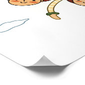 Achterste uitzicht van een paar dat samen vliegt poster (Hoek)