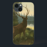 Achterste uitzicht van Elk die over een meer kijkt Case-Mate iPhone Case<br><div class="desc">Woon je ver van de natuur? Dit mooie en toch klassieke afbeelding wekt een indruk van rust en de kleuren van het elandschap zijn juist,  wat dit afbeelding zeer realistisch maakt. Haal deze natuur stijlvolle kunst op je favoriete producten!</div>
