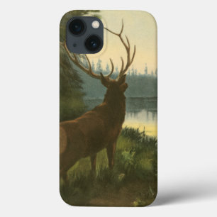 Achterste uitzicht van Elk die over een meer kijkt Case-Mate iPhone Case