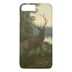 Achterste uitzicht van Elk die over een meer kijkt Case-Mate iPhone Case