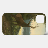 Achterste uitzicht van Elk die over een meer kijkt Case-Mate iPhone Case (Achterkant (horizontaal))