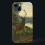 Achterste uitzicht van Elk die over een meer kijkt iPhone 13 Hoesje<br><div class="desc">Woon je ver van de natuur? Dit mooie en toch klassieke afbeelding wekt een indruk van rust en de kleuren van het elandschap zijn juist, wat dit afbeelding zeer realistisch maakt. Haal deze natuur stijlvolle kunst op je favoriete producten!</div>