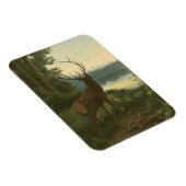 Achterste uitzicht van Elk die over een meer kijkt Magneet (Rechterzijde)