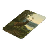 Achterste uitzicht van Elk die over een meer kijkt Magneet (Linkerzijde)