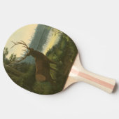 Achterste uitzicht van Elk die over een meer kijkt Tafeltennisbatje (Zijkant)