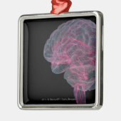 Achterste uitzicht van het menselijk brein metalen ornament (Links)