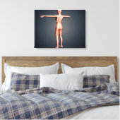 Achterste Uitzicht van het Vrouw met skeletsysteem Canvas Afdruk (Insitu (Slaapkamer))