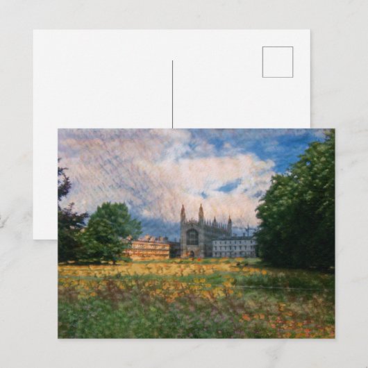 Achterste uitzicht van King's College in Cambridge Briefkaart (Voorkant / Achterkant)