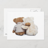 Achterste uitzicht van twee Teddy beren die elkaar Briefkaart (Voorkant / Achterkant)