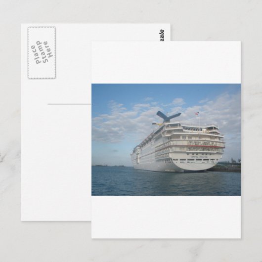 Achtersteven van het Schip van de Cruise van de Briefkaart (Voorkant / Achterkant)
