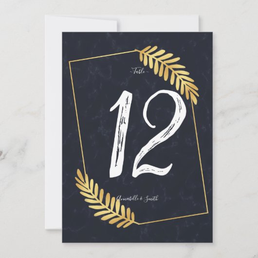 Achtertabelnummer Golden Lijst Navy Kaart (Voorkant)