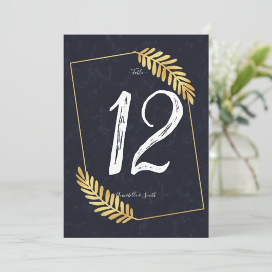 Achtertabelnummer Golden Lijst Navy Kaart (Staand voorkant)