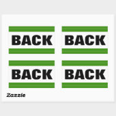 ACHTERTEKST RECHTHOEKIGE STICKER (Vel)