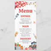 Achtertuin Baby-Q Gingham Menukaart (Voorkant)