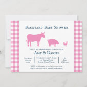 Achtertuin Baby Shower Landelijke Roze Marine Uitn Kaart (Voorkant)