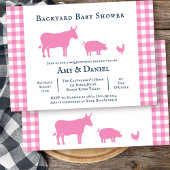 Achtertuin Baby Shower Landelijke Roze Marine Uitn Kaart