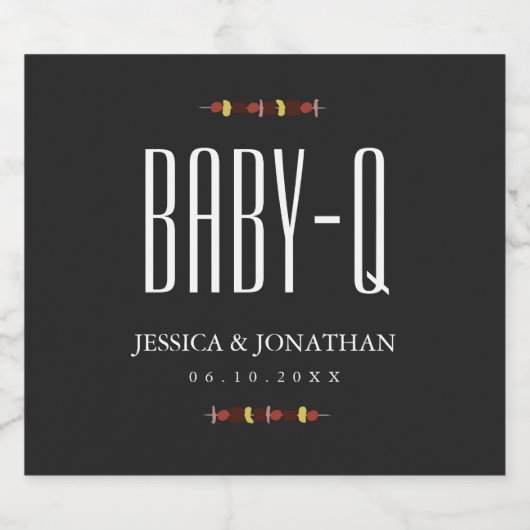 Achtertuin BabyQ BBQ Baby shower Koppels Bier Etiket (Enkel label)