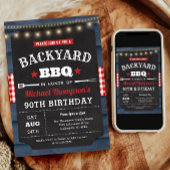 Achtertuin Barbecue 90e verjaardag Uitnodiging