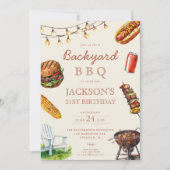 Achtertuin Barbecue BBQ zomer verjaardagsfeestje Kaart (Voorkant)