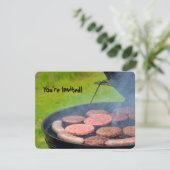 Achtertuin Barbecue Uitnodiging (Staand voorkant)