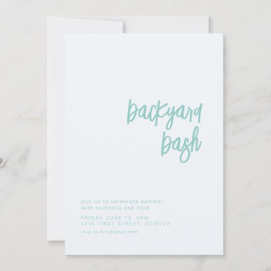 Achtertuin Bash House Party Uitnodigen Kaart (Voorkant)