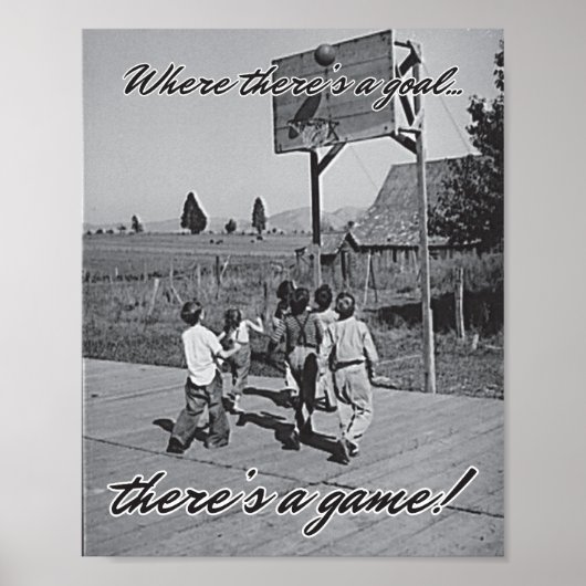  achtertuin Basketball Poster (Voorkant)