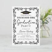 Achtertuin BBQ Afsluitfeest Uitnodiging (Staand voorkant)