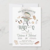 Achtertuin BBQ Baby-Q Baby shower Kaart (Voorkant)