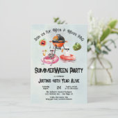 Achtertuin BBQ Baby-Q Baby shower Kaart (Staand voorkant)