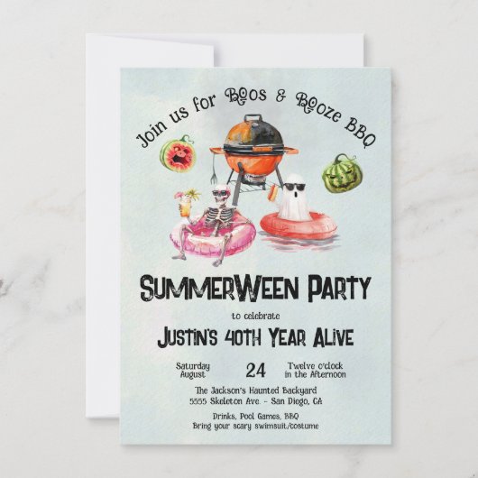 Achtertuin BBQ Baby-Q Baby shower Kaart (Voorkant)