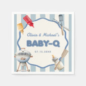 Achtertuin BBQ Baby Q Baby shower servetten (Voorkant)