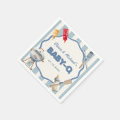 Achtertuin BBQ Baby Q Baby shower servetten (Hoek)