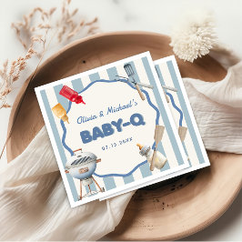 Achtertuin BBQ Baby Q Baby shower servetten