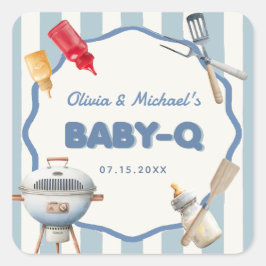 Achtertuin BBQ Baby Q Baby shower Sticker